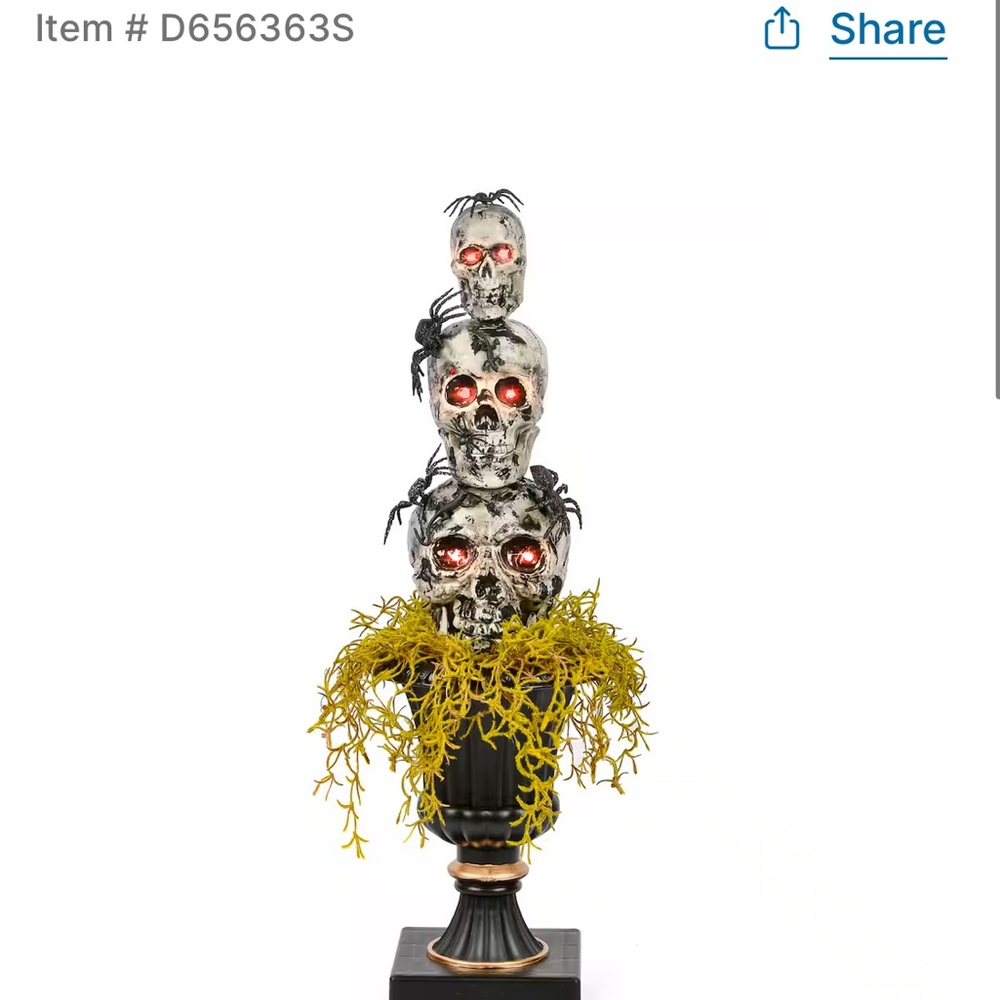 Halloween Skull Decor with Red Eyes